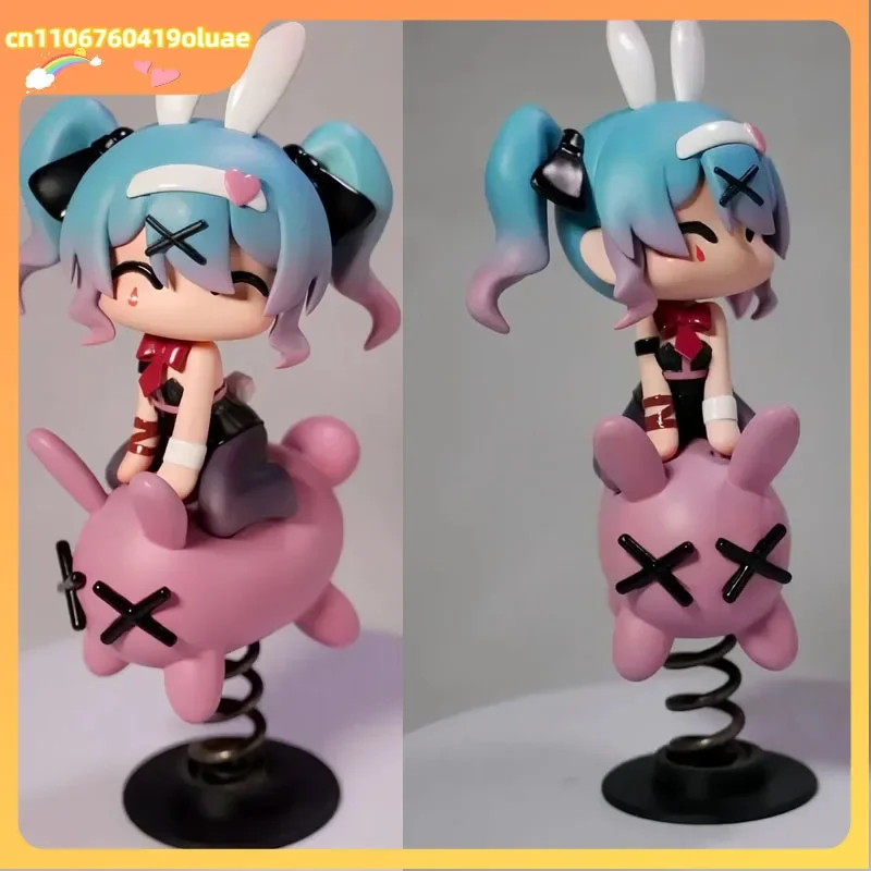 Hatsune Miku Rabbit Hole Gk Figure Q Version Chibi Anime Peripheral Ornament Desktop Car Decor Trendy Toy Adult Gift view 3