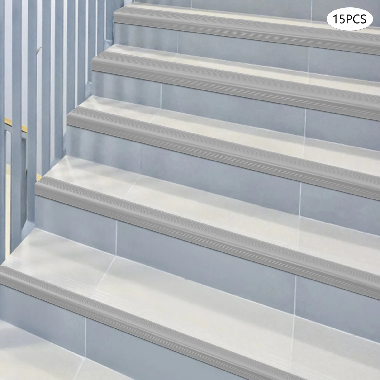 15 szt. Ochraniacze krawędzi schodów 90*5*2,5 cm PVC Listwy narożne schodów Listwy krawędzi schodów wspomagające