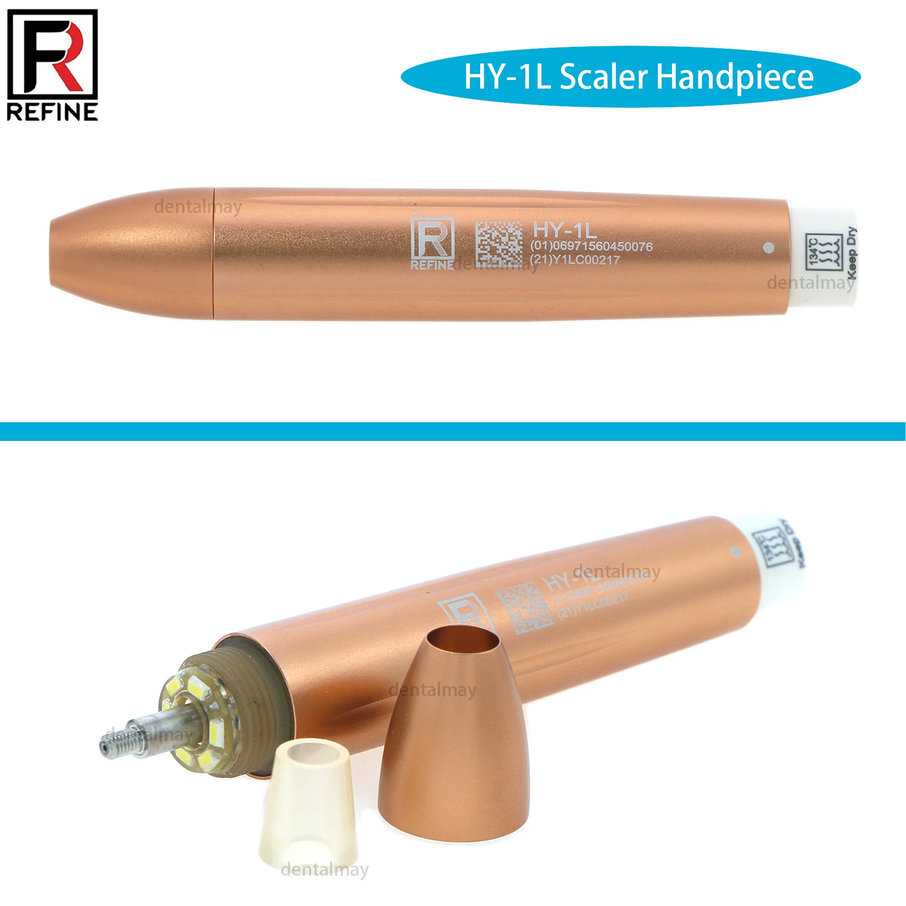 Refine HY-1L Gold Ultrasonic Scaler LED Handpiece Autoclavable Compatible with EMS