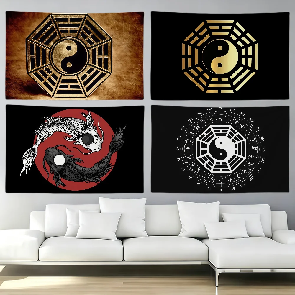 Chinese T-Tai C-Chi B-Ba-GuA Yin Yang Flag Party Club Outdoor Interior Wall Decoration Banner Fans Gift Print Decor Flag