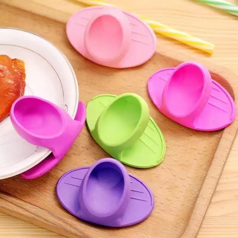 5PCS Silicone Kitchen Finger Mitts Heat Resistant Oven Gloves Microwave Hot Pad Holder Anti Burn Protector Kitchen Accessories