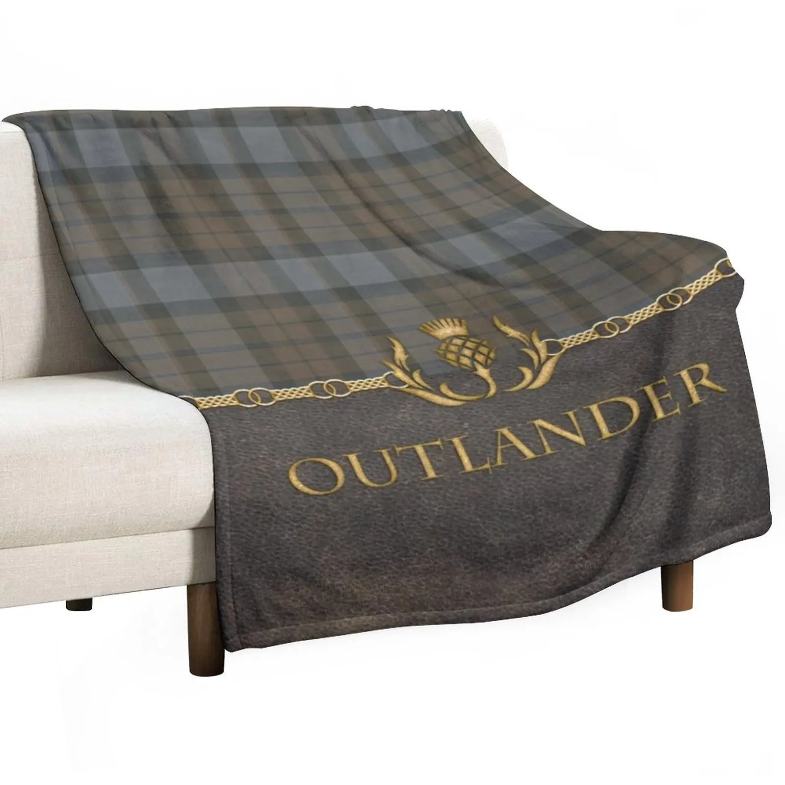 Leather and tartan - Outlander II Throw Blanket Hairy Blanket blankets and throws Softest Blanket Decorative Sofa Blanket