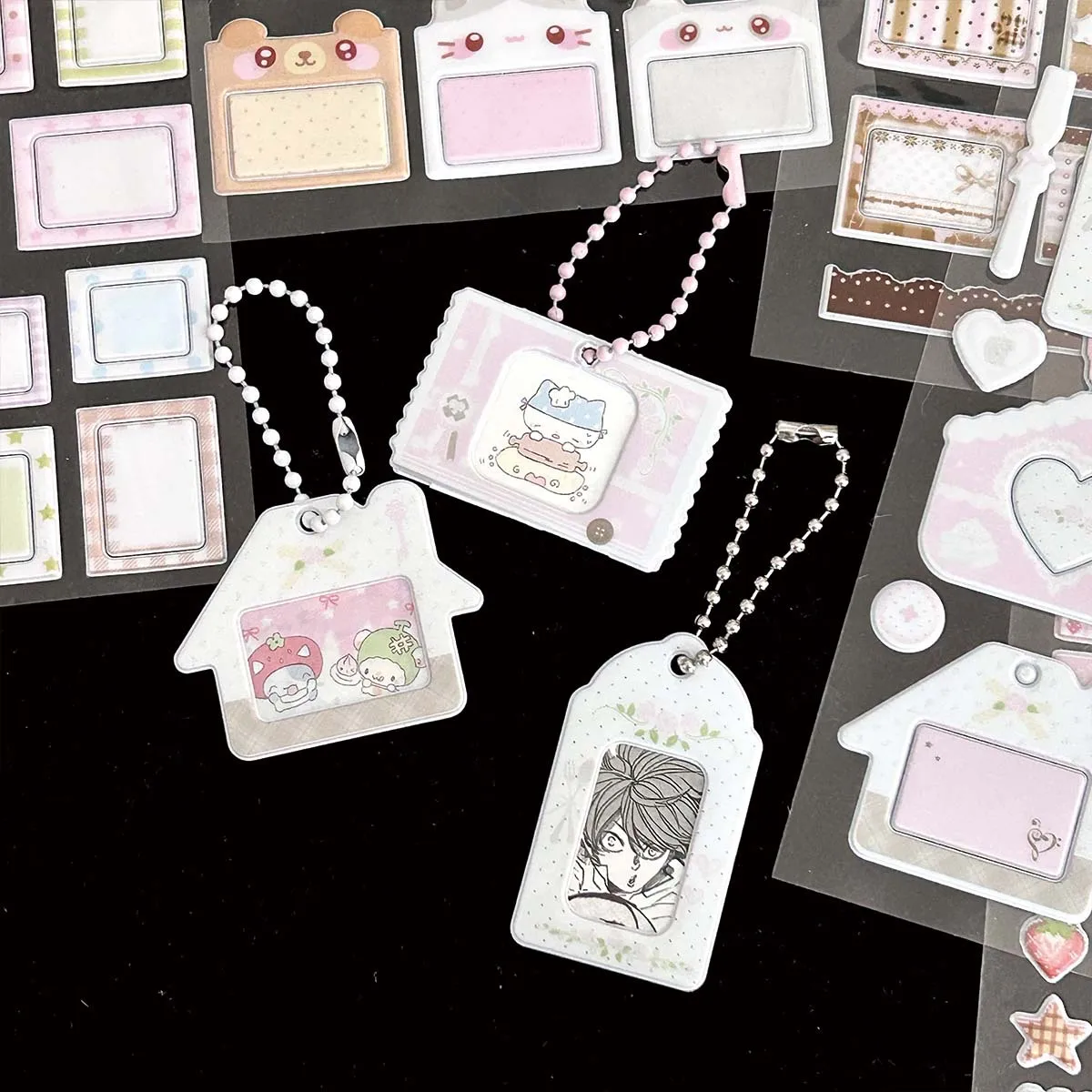 6PCS Sticker Set Cute Cartoon Idol Fan Photo Decoration Transparent Acrylic Pendant Stickers Journal Scrapbook DIY Decoration