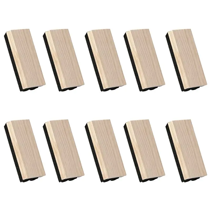 KSOL 10 Pack Chalkboard Erasers Wool Felt Eraser Dustless Wood Chalk Eraser Blackboard Eraser Cleaner for Kids Teachers