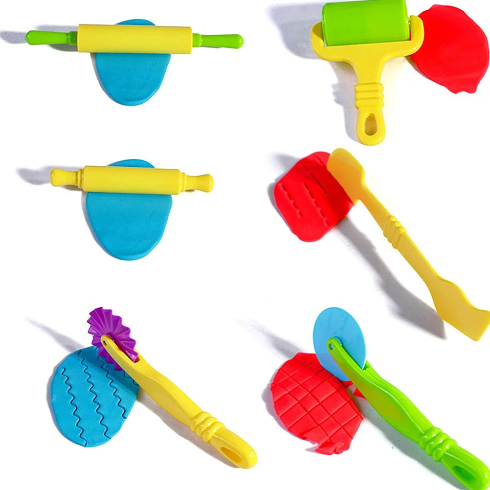 6 قطعة متعددة الوظائف لتقوم بها بنفسك يده الأسطوانة الطين شوبك للأطفال أداة العجين البلاستيسين النمذجة مجموعة التعليمية الفن الحرفية ل #3