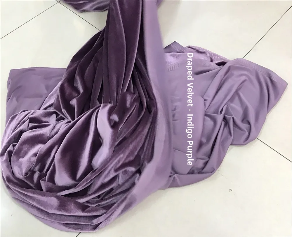 

Мягкий четырехсторонний эластичный бархат из ткани «Таро» (фиолетовый) для традиционных китайских костюмов Ханьфу