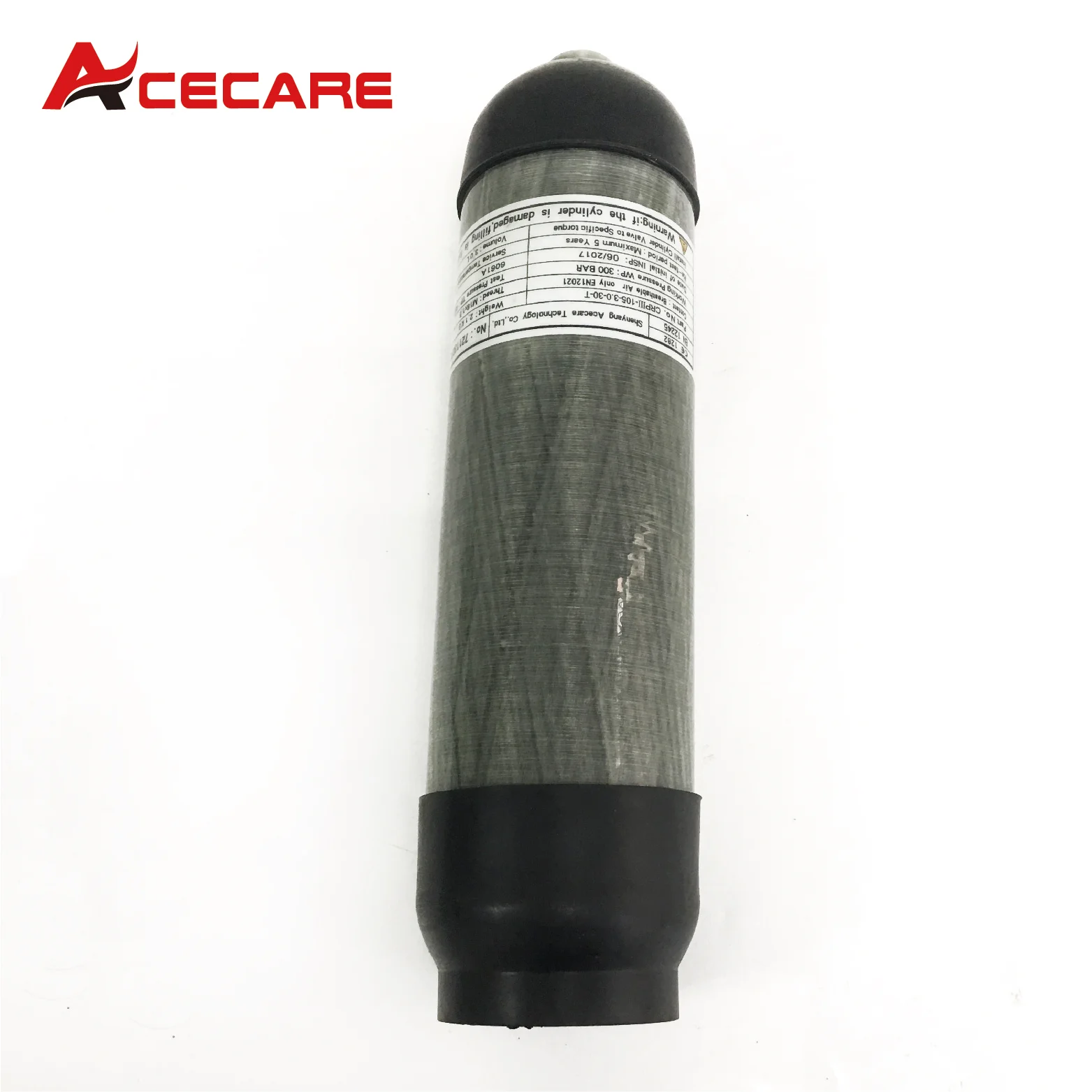 ACECARE High Pressure Compressed Air Tank 3L CE 4500Psi 300Bar Rubber Protection Boots