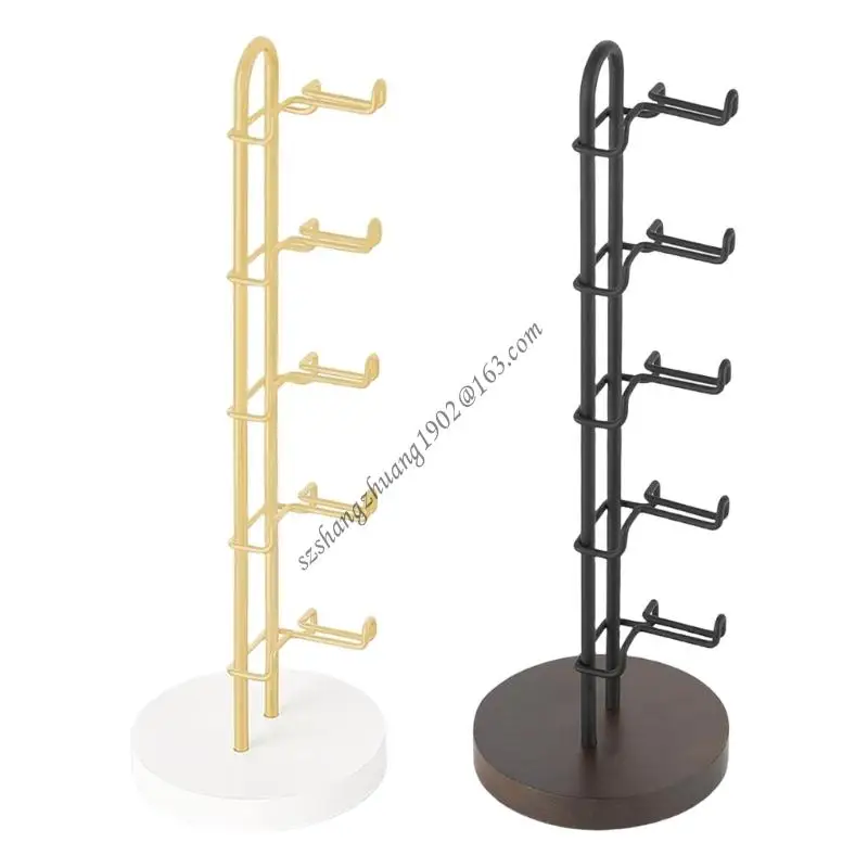 

Q6RB Modern Wooden Eyewear Display Rack With 5 Slots For Organized Sunglasses Storage
