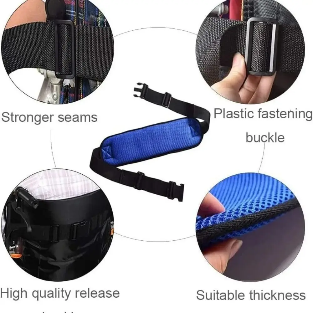 Adjustable Length Wheelchair Seat Belt Reusable Quick Release Buckle Fixation Harness Wear Resistant Safety Binding Band