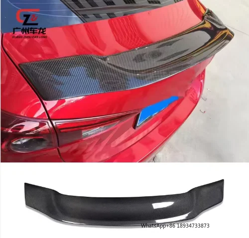 Factory Sales Carbon Fiber Rear Spoiler Diffuser Tail Wing Bumper Spoiler Single Deck Roof R Style Car Accessories for Mazda3