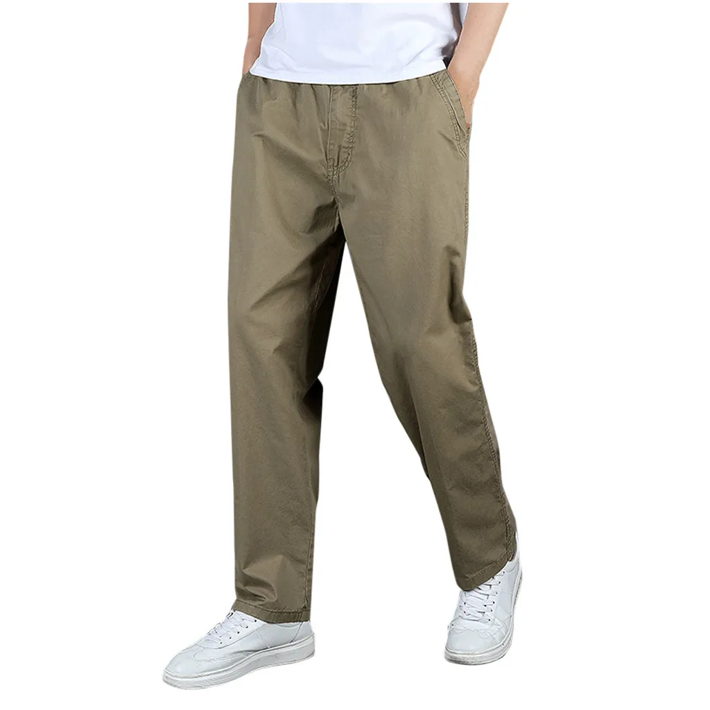 Pantalon cargo surdimensionné droit pour homme, vêtements de travail polyvalents, jogging en coton noir, gris uni, vêtements de sport décontractés, nouvelle salopette