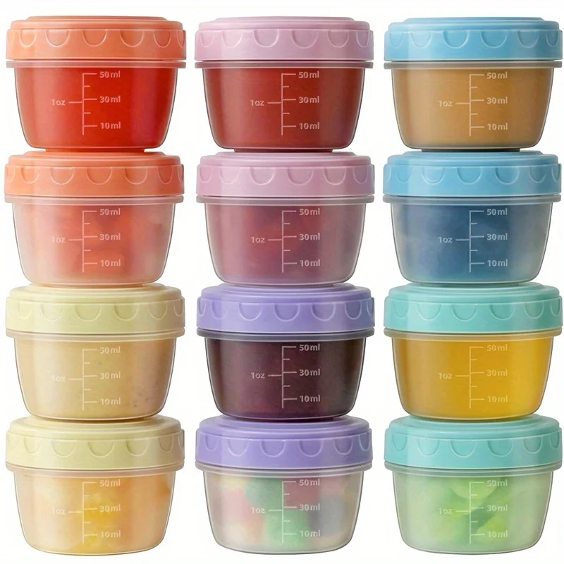 Contenedores de aderezo para ensalada de 2oz con tapas, tazas de salsa seguras para microondas a prueba de fugas para fiambrera, Picnics, preparación de comidas, alma de cocina, 6/12 Uds.