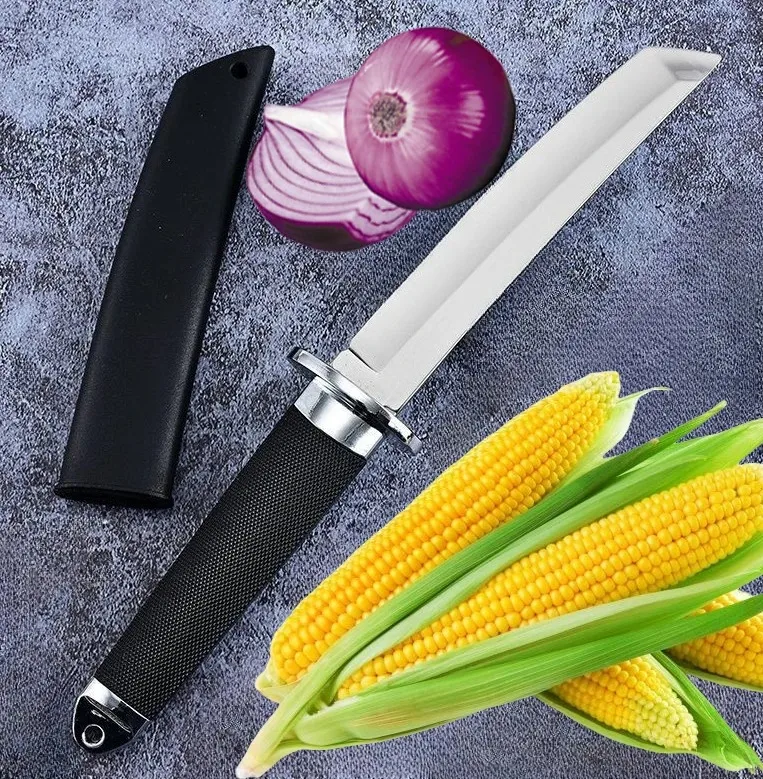 NEW Camping outdoor straight knife, wilderness survival knife, integrated dragon bone knife, Sanmei Japanese style knife image 5