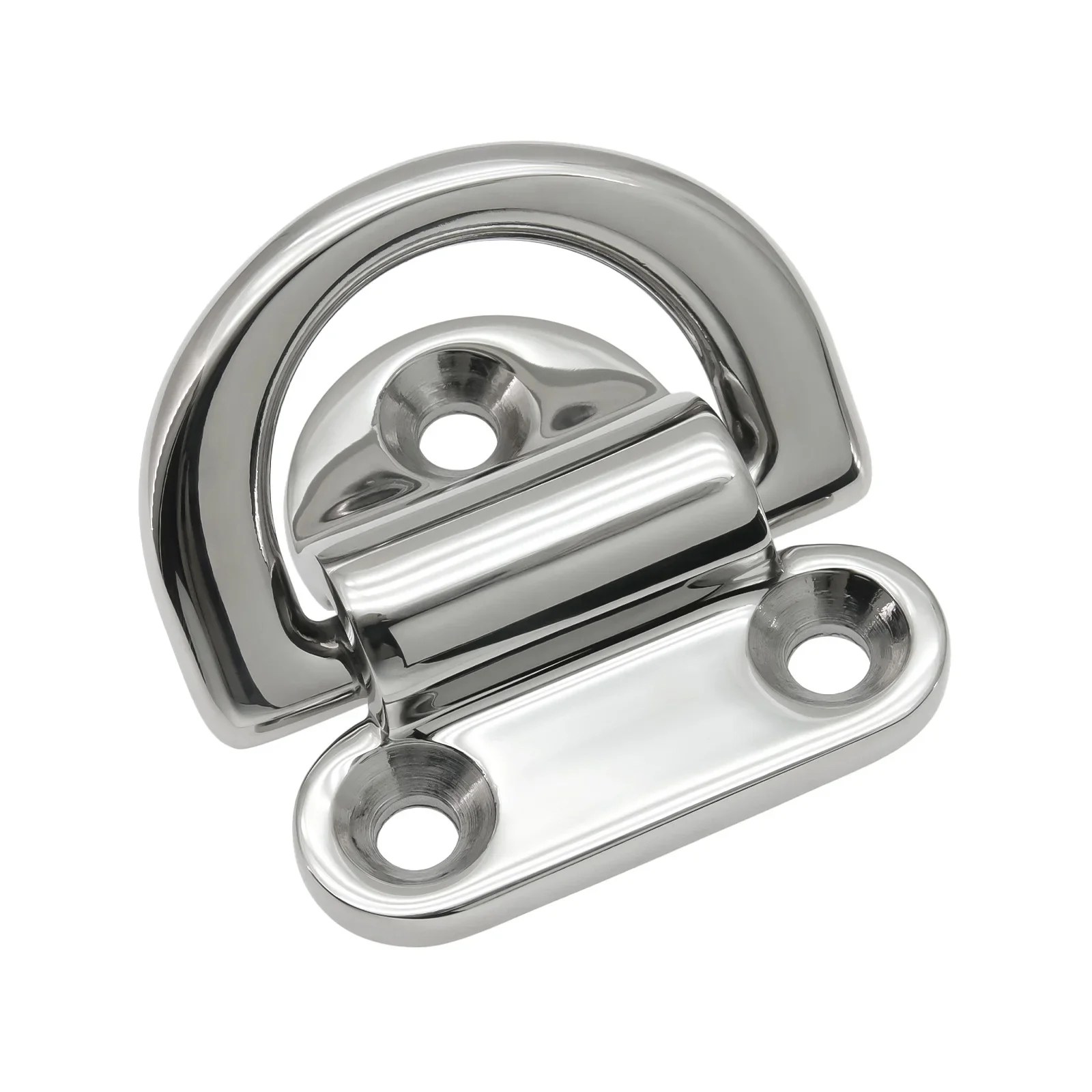 316 สแตนเลสสตีล D แหวนดาดฟ้าพับ Pad Eye Lashing Tie Down Cleat สําหรับเรือยอชท์มอเตอร์เรือ Marine Mirror ภาษาโปลิชคํา Cleat
