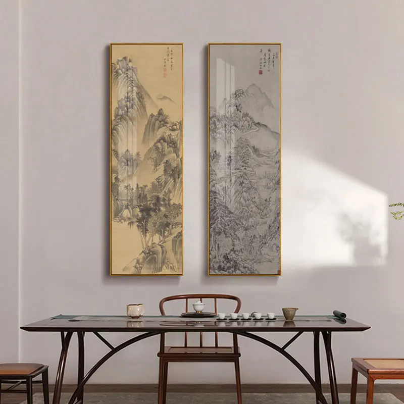 Chinese Style Mountain Landscape Canvas Abstract Oil Painting Poster Print Wall Art Picture for Living Room Home Office Décor5