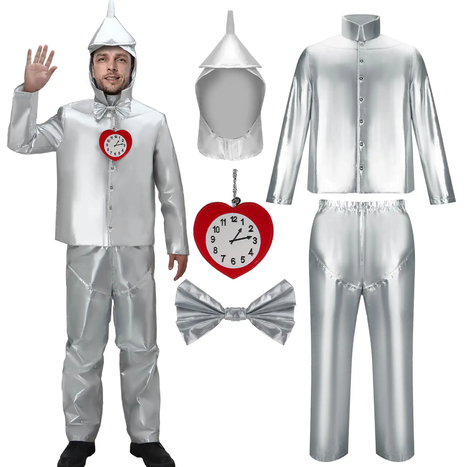 

Tin Man Cosplay Tin Woodman Costume Nick Chopper The Wizard of Oz Fancy Dress Adult Halloween Carnival Theme Party Takerlama