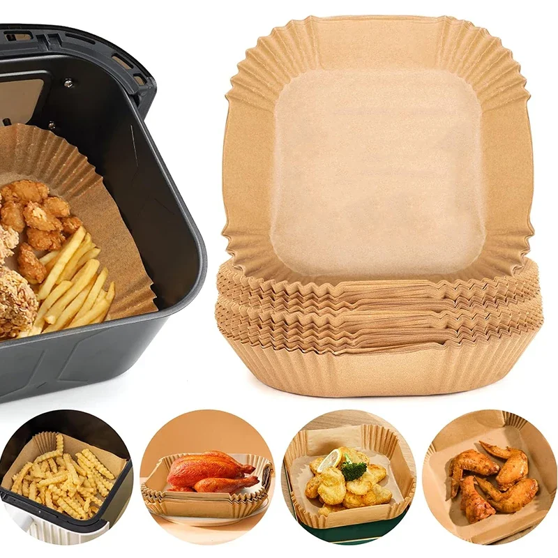 Air Fryer Liner Disposable Microwave Mat Non Stick Square Air Fryer Paper Baking Products