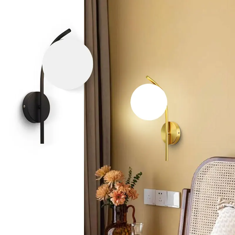 

Nordic G9 LED Wall Lights for Kitchen Dinning Room Indoor Frosted Glass Ball Wall Lamps Wall Sconce for Corridor Aisle Foyer
