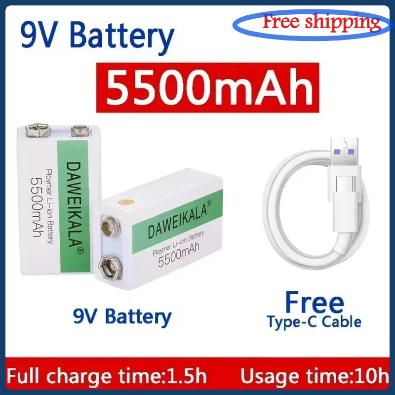 9V 5500Mah 9V Batte…