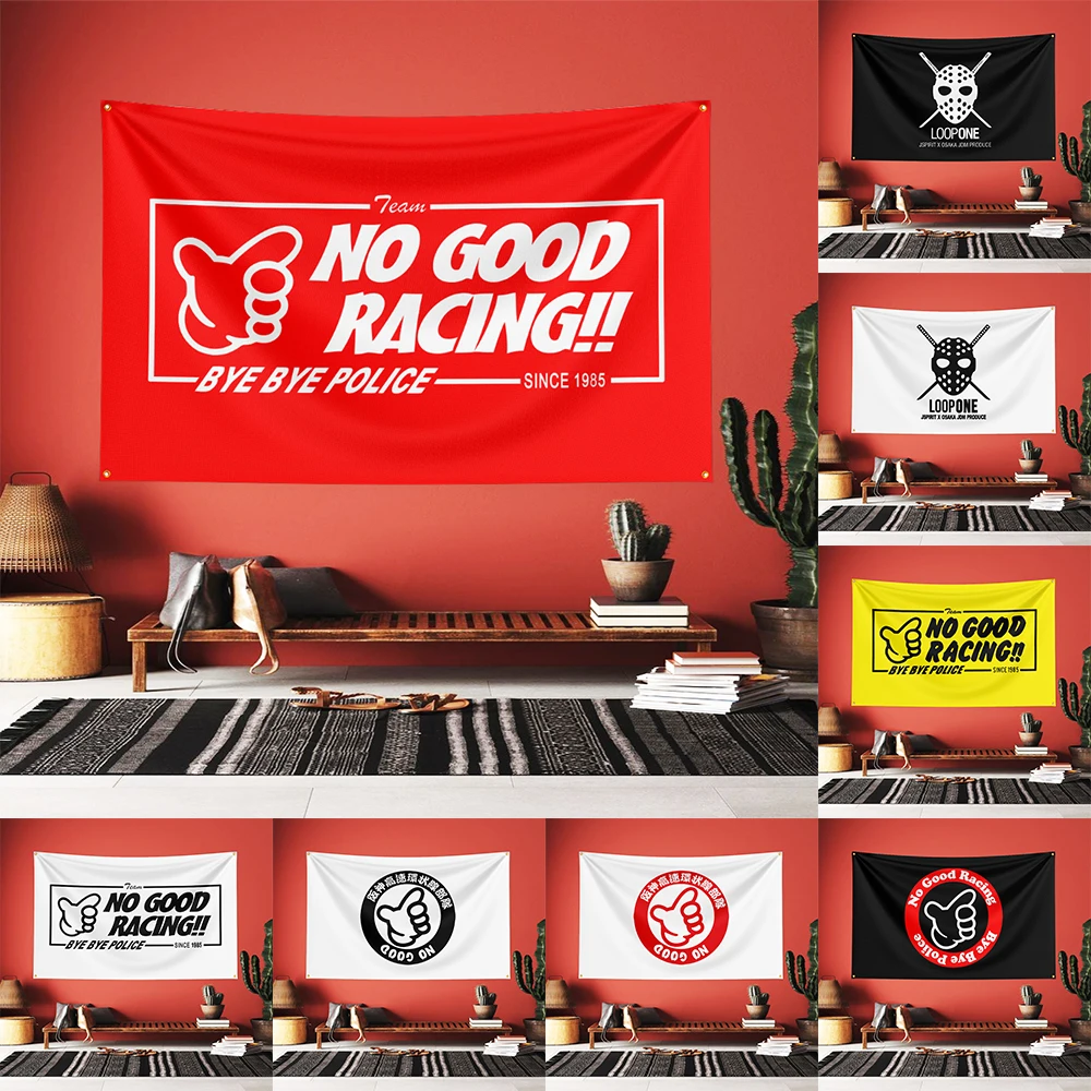 3X5FT No Good Racing Loopone Car Flag Banner Polyester Outdoor Decoration Room Garage Garden