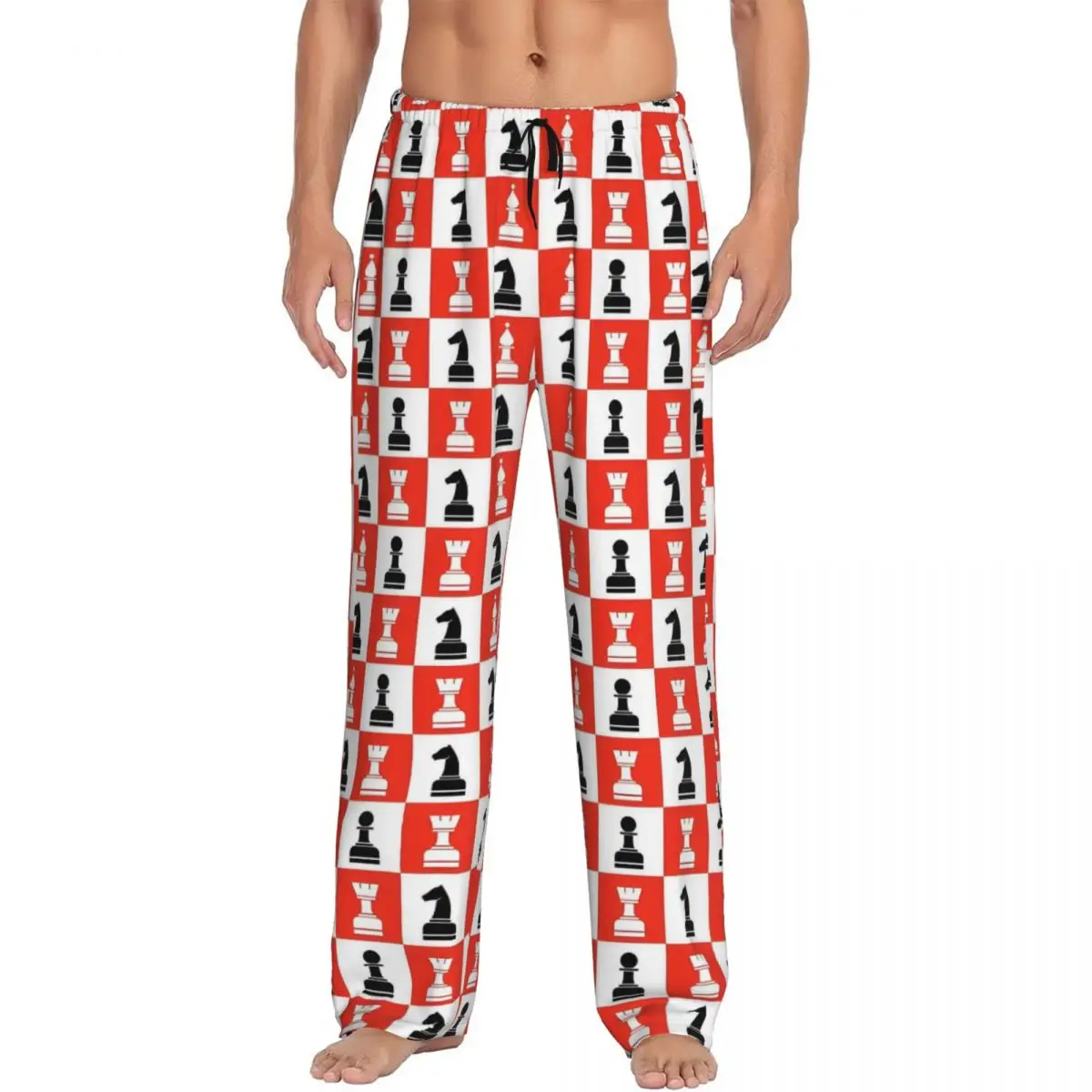 

Custom Men Chess Board Pajama Pants Printed Chess Game Sleep Sleepwear Bottoms with Pockets