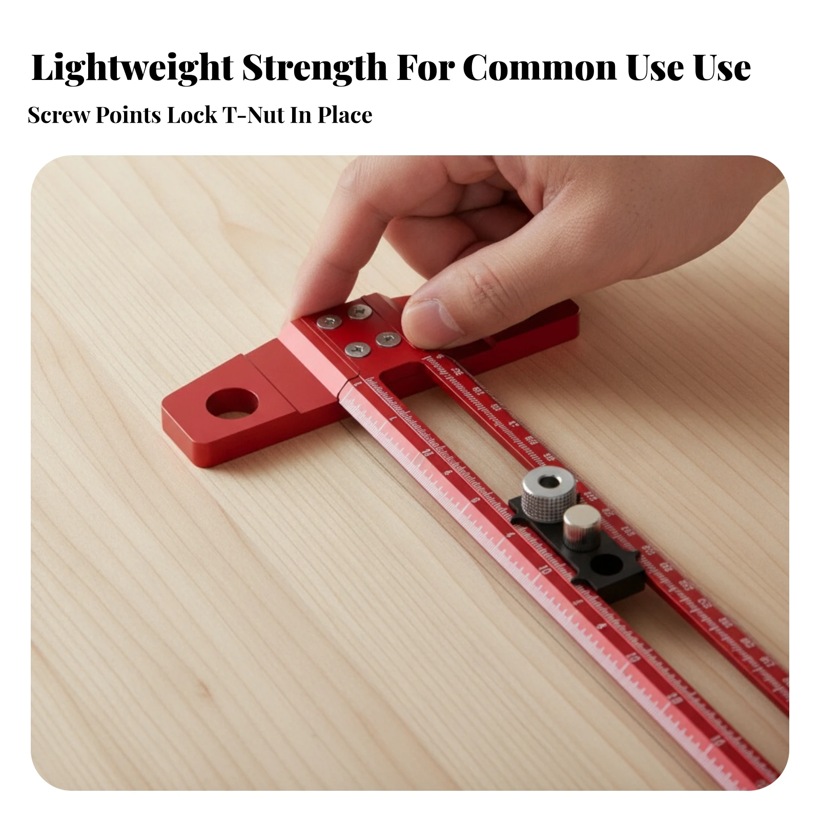 Woodworking T-Rule with Drill Sleeves Aluminum Drilling Positioning Ruler Precision Marking Rule Multi-Functional Tool Portable