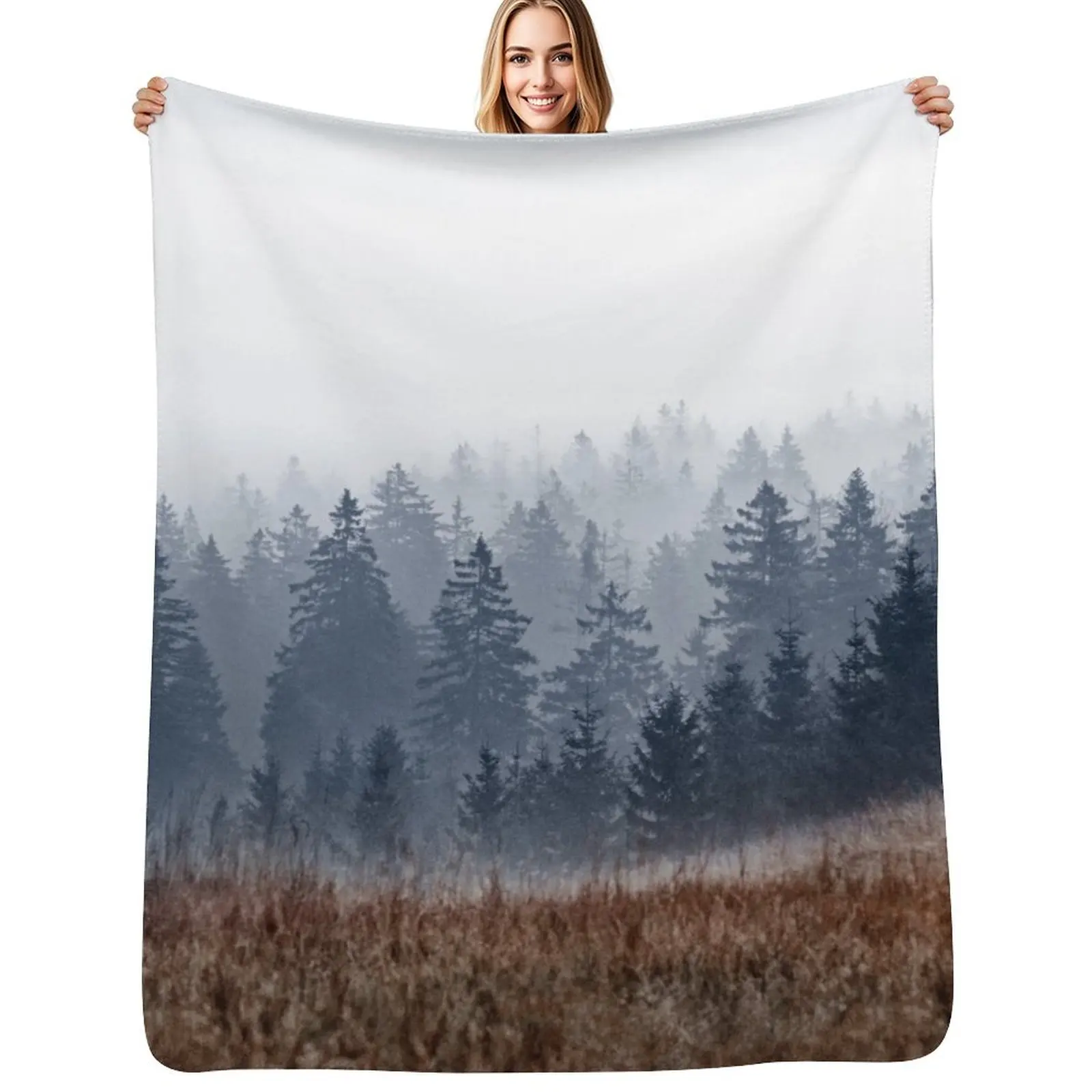 Lost In Fog Throw Blanket Year Round Soft Comfortable Blanket for Home
