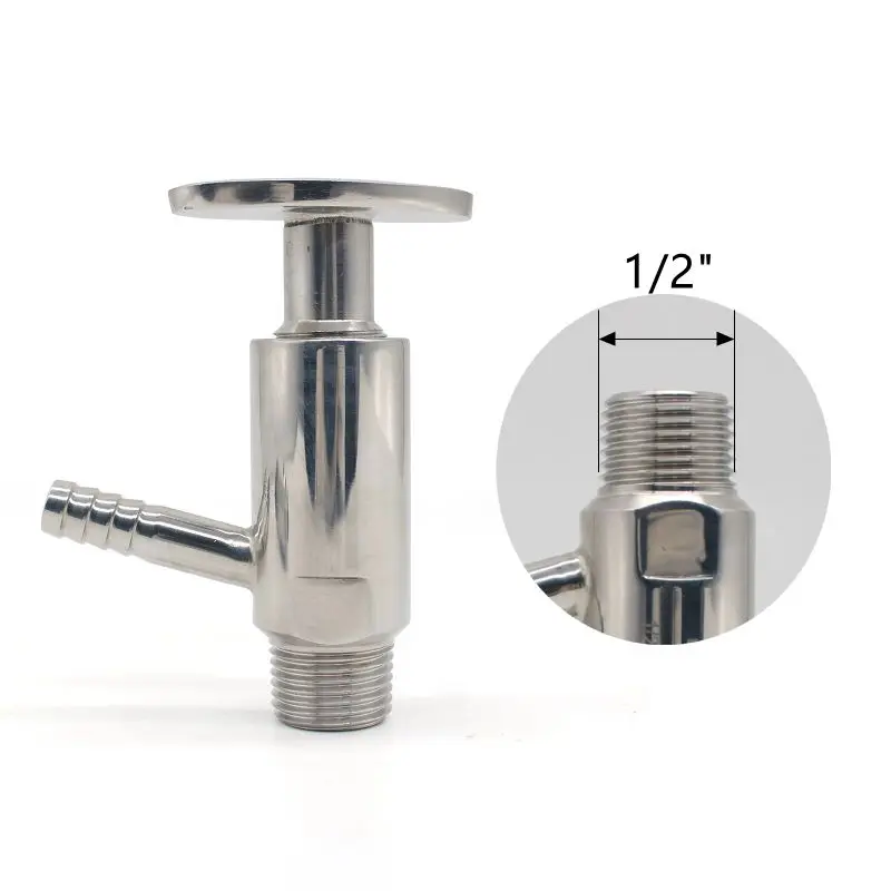 1/4 Inch 1/2 Inch External Thread Sanitary Sampling Valve Stainless Steel SS304SS316L Food And Drug Oval Sampling Valve
