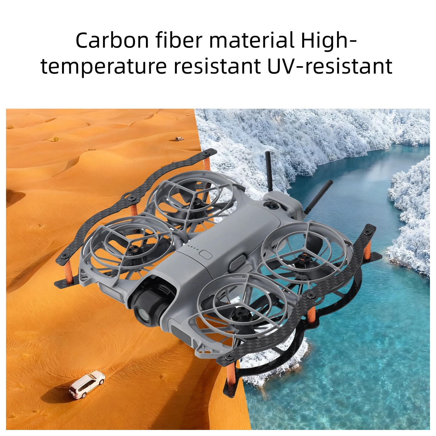 Accessori Mecha anticollisione premium interamente in fibra di carbonio, equipaggiamento protettivo blindato per drone DJI NEO 2