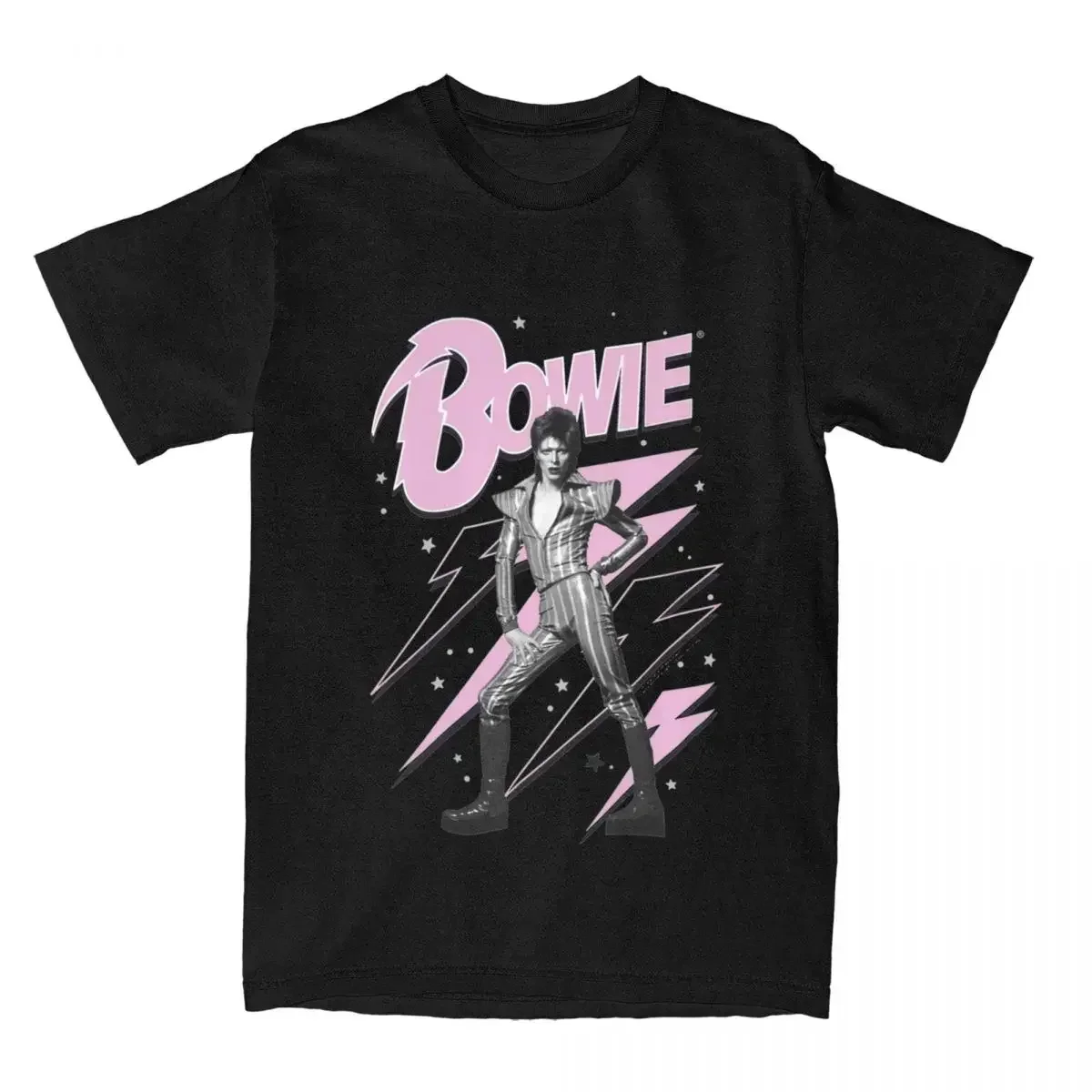 

Lightning Davids Bowies T Shirt Accessories for Men menCotton Funny T-shirt Short Sleeve Tops Adult