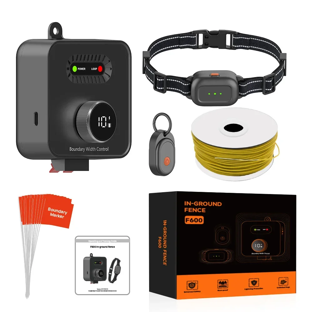 Electric Dog Training Shock Collar Fence, Portable Pet Dog In-Ground Outdoor Fence, Invisible Wired Electric Dog Fence System