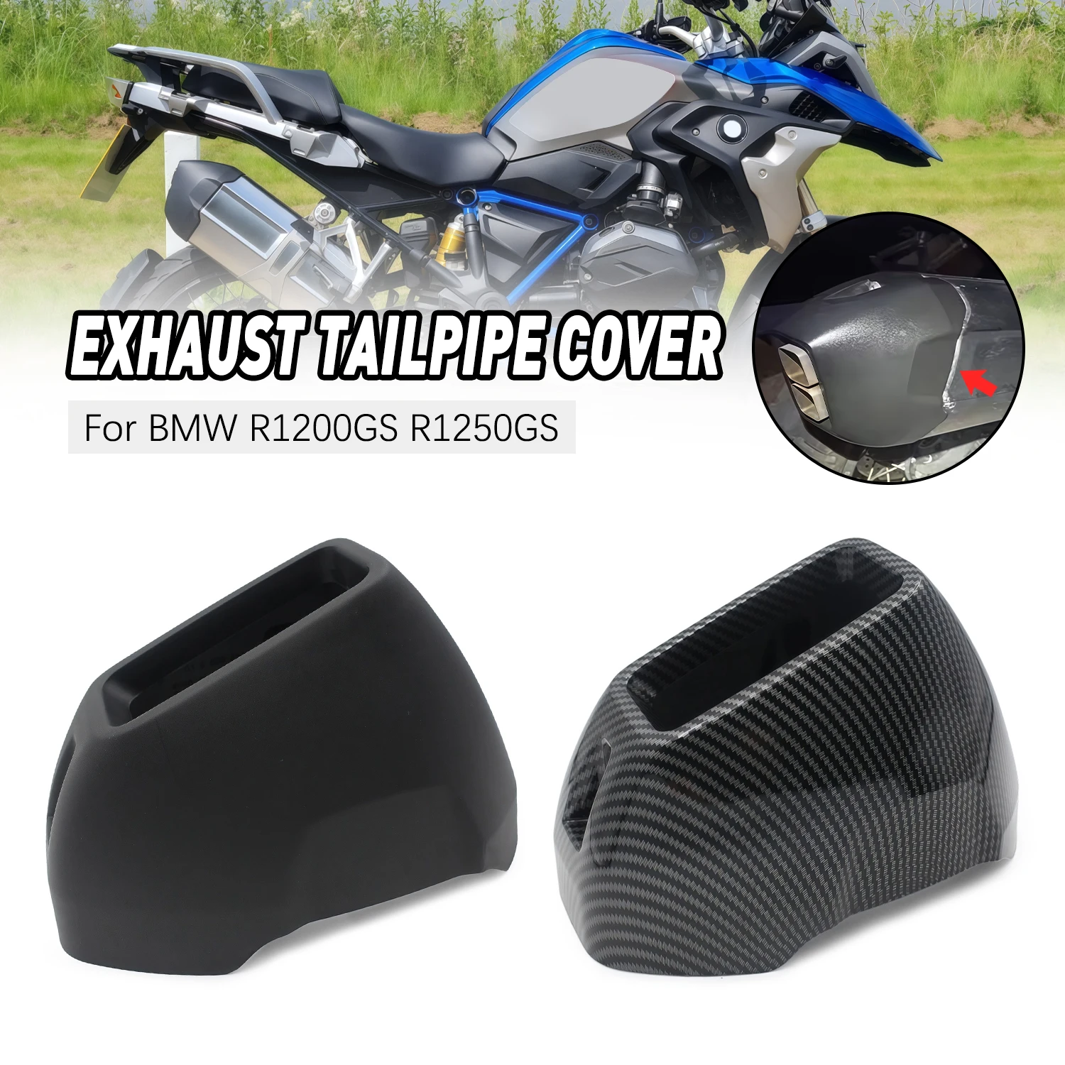 

Exhaust Pipe Tail Cap Protection Cover For BMW R1200GS R1250GS ADV 2013-2022 2023 2024 2025 Rear Cap Trim Muffler Cover