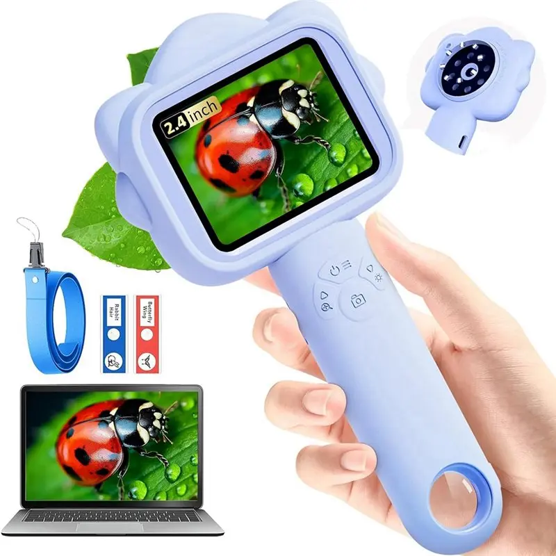 

BEDW-Educational Science Kit For Kids, Microscope For Kids With Sample Slide, For 3+ Year Old Girls