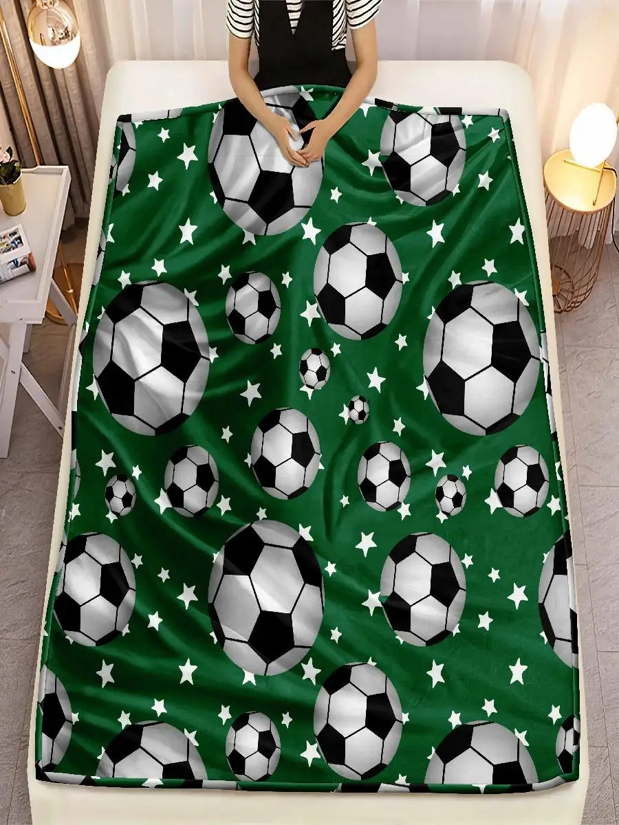 Elegant White Stars Design Soft Microfiber Throw Blanket  Cozy for Bed Sofa Camping Picnic  Winter Warmth Decor
