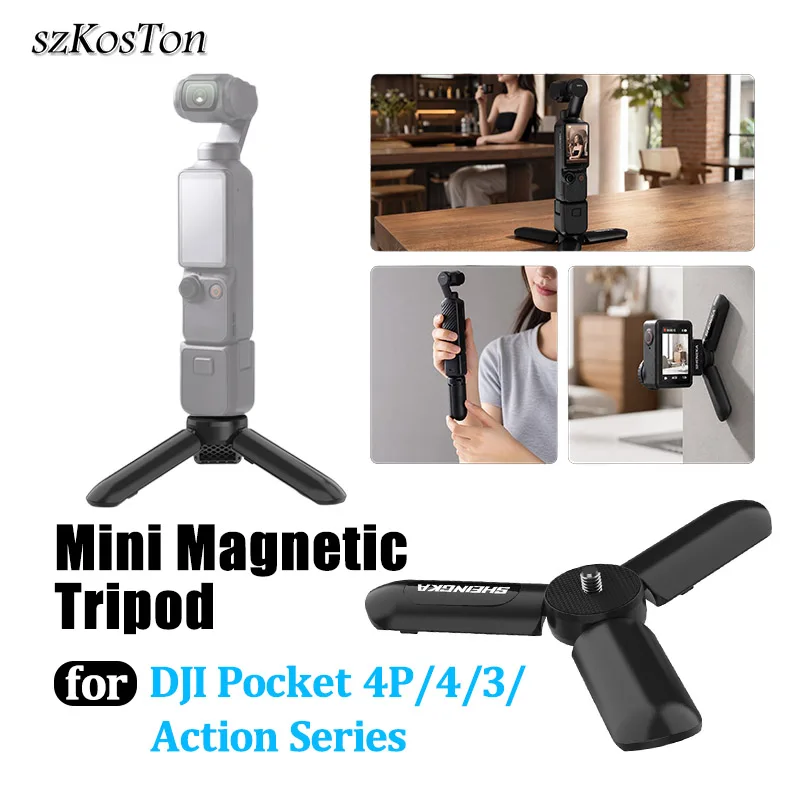 Magnetische Halterung für DJI OSMO Pocket 4P/4/3/Action-Serie Mini-Stativ für V-Log/Tischständer Kamera-Zubehör