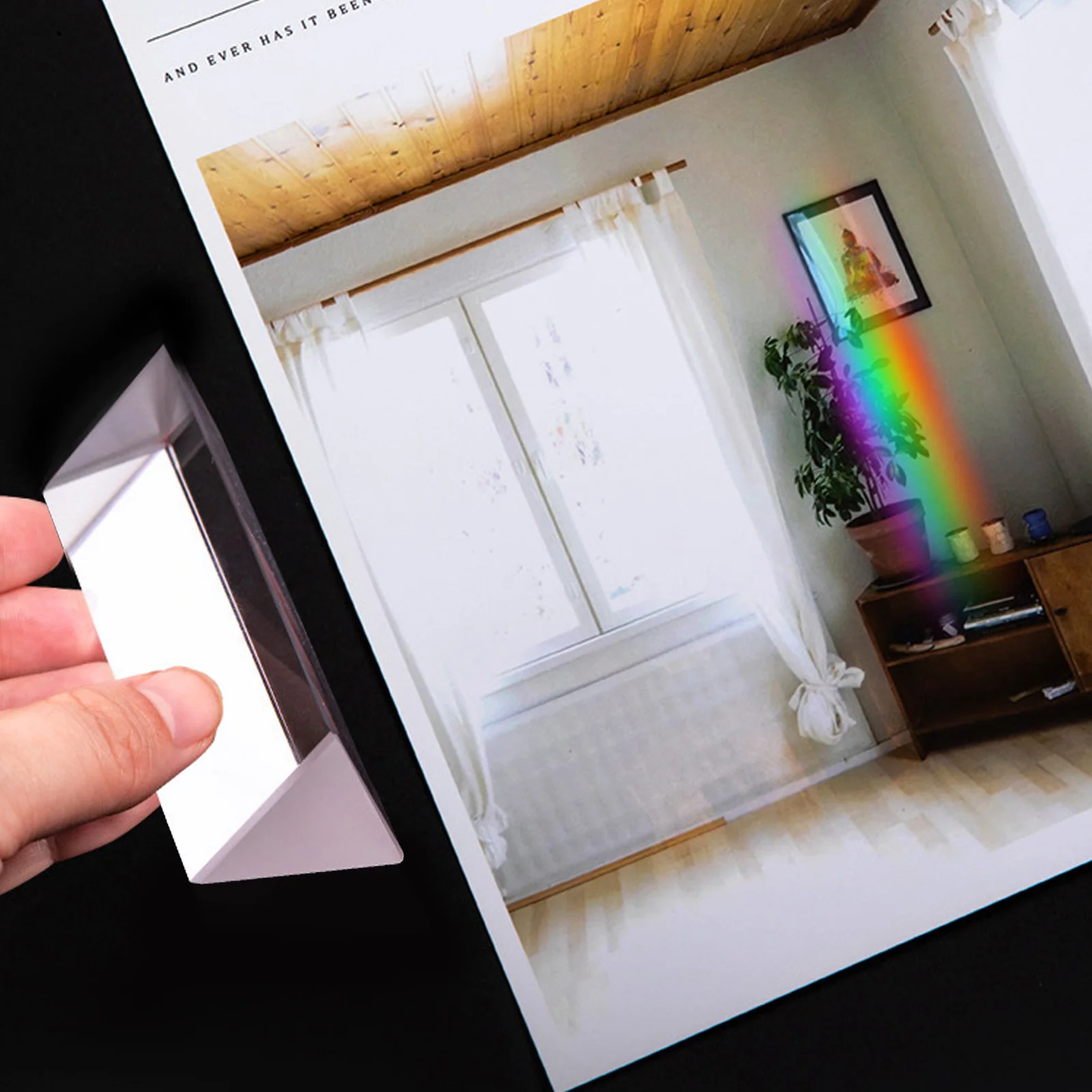 

Triangular Prism Optical Glass Physics Teaching Light Spectrum Tool For Science Experiment Educational Equipment