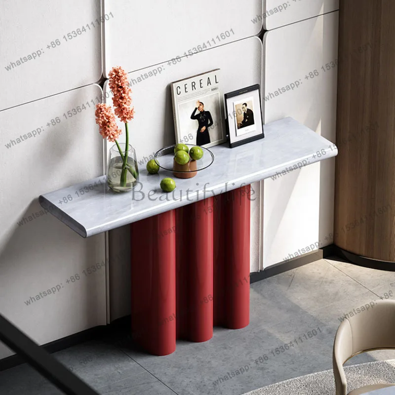 

Light Luxury Round Console Table Nordic Style Trendy Italian Entryway Table Design Simple Entrance Hall Living Room Furniture
