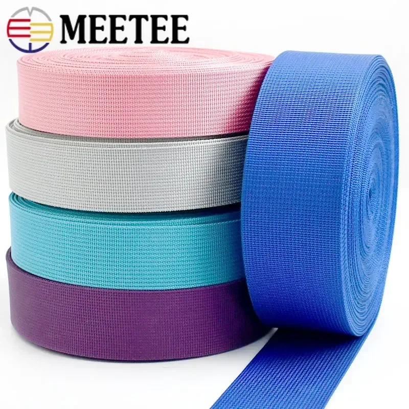 8Meters 20-50mm Thick 1mm Colorful Webbing Tapes Bias Safety Belt Luggage Strap Ribbon Bag Webbings Tape DIY Sewing Accessories