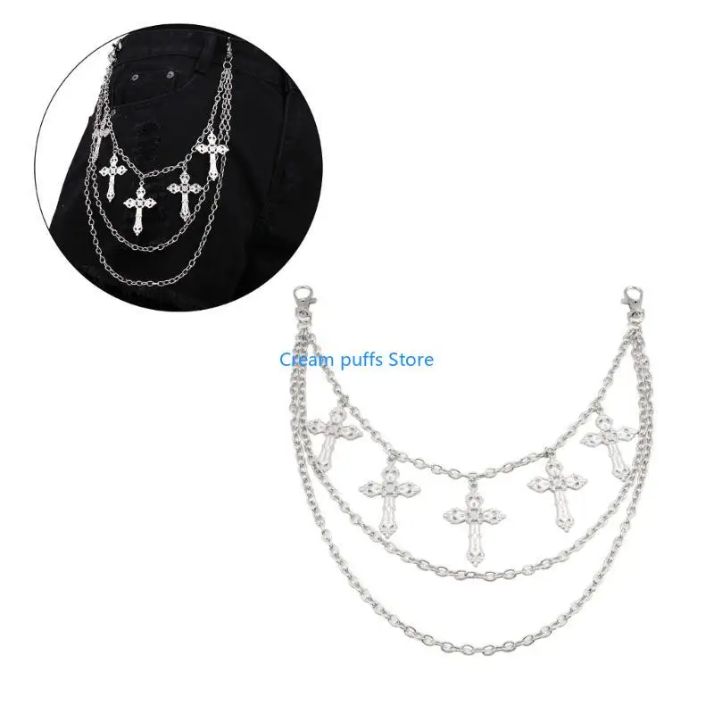 50le pantaloni hip hop per ballerini punk egirl eboy harajuku jean side punk catena