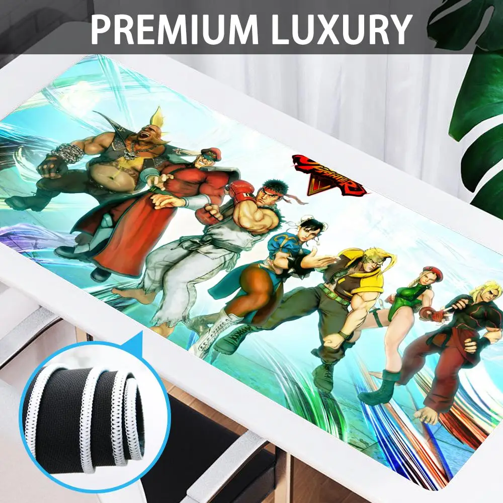 Mouse Pad Large rubber mouse pad with lock edge computer gamer HD Street Fighter printing desk pad keyboard pad