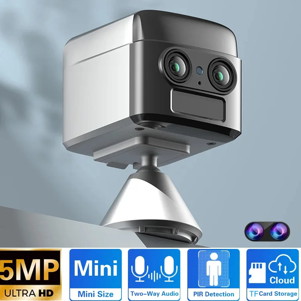 NEW 4K 5MP Mini 4G Camera PIR Night Vision  Built-in Battery Low Power Consumption Motion Detection Surveillance Cam 64GB 