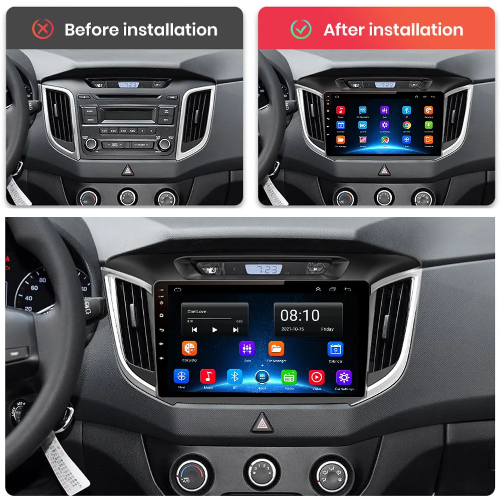 Android 11 Car Radio for Hyundai Creta Ix25 2015 2017 2019 2 Din Multimedia Player Navigation GPS Carplay Stereo DVD 2din auto