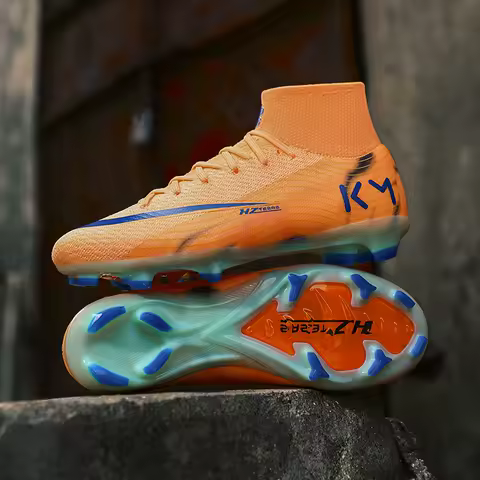 New Men Soccer Shoes Breathable Cleats Adult Outdoor Sport Football Boots Training Boys Long Spikes Non Slip Match Comfortable