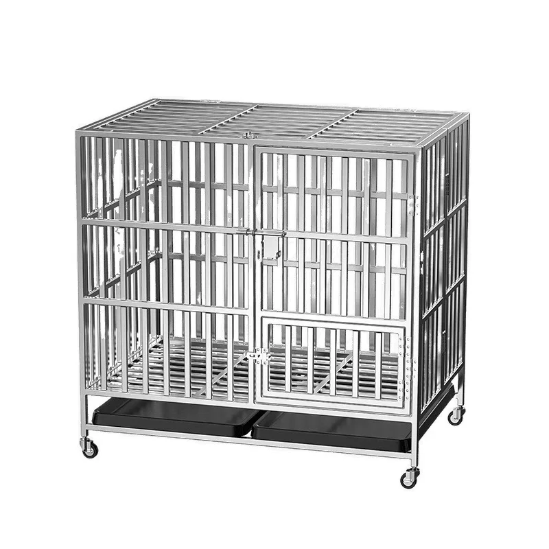 

Stainless steel dog cage foldable indoor and outdoor bold thickened pet cage large and medium-sized dog golden retriever