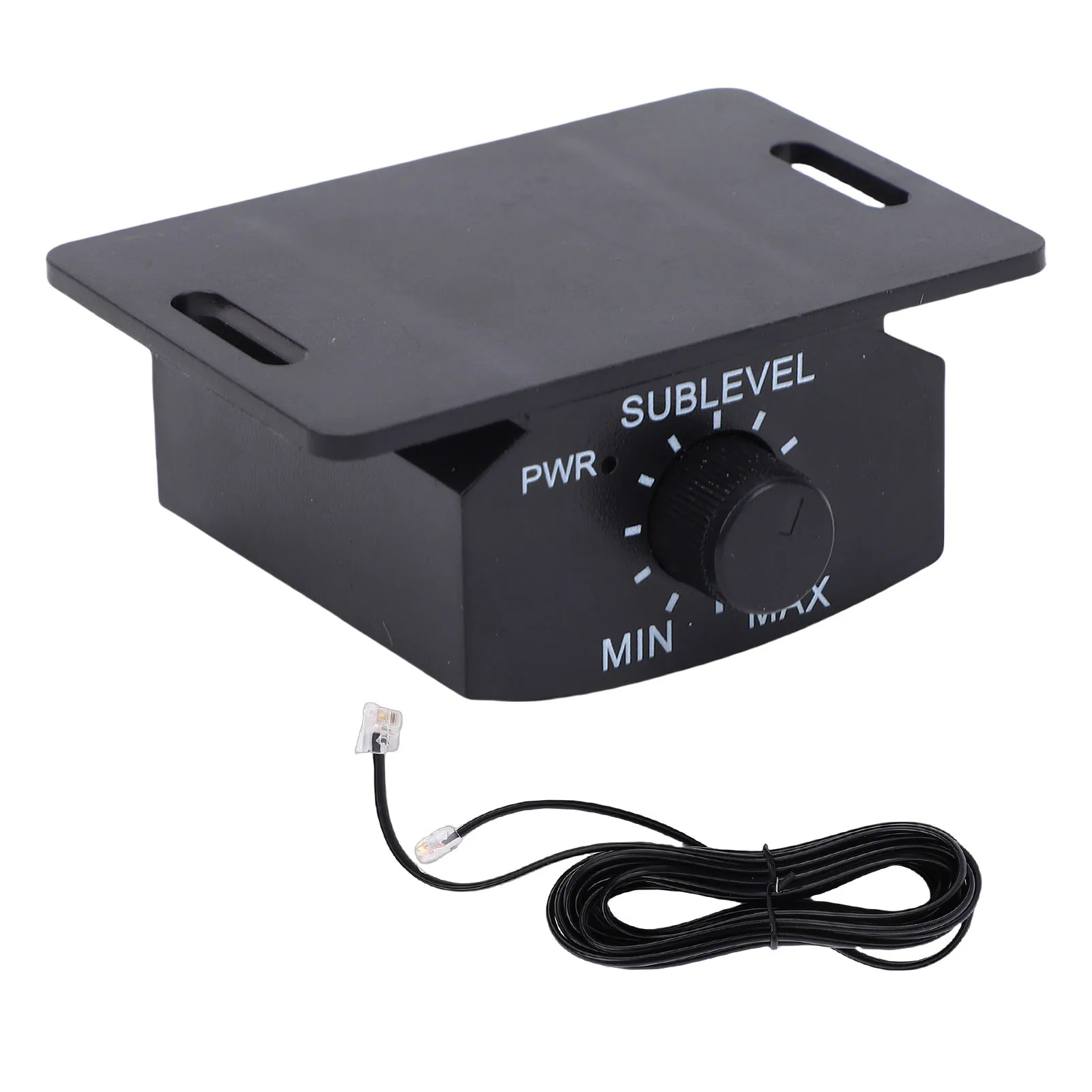 Universele subwoofer-niveaucontroller met 6-pins connector – afstandsbedienbare basvolumeknop voor autoversterker, 13ft kabel, eenvoudige installatie