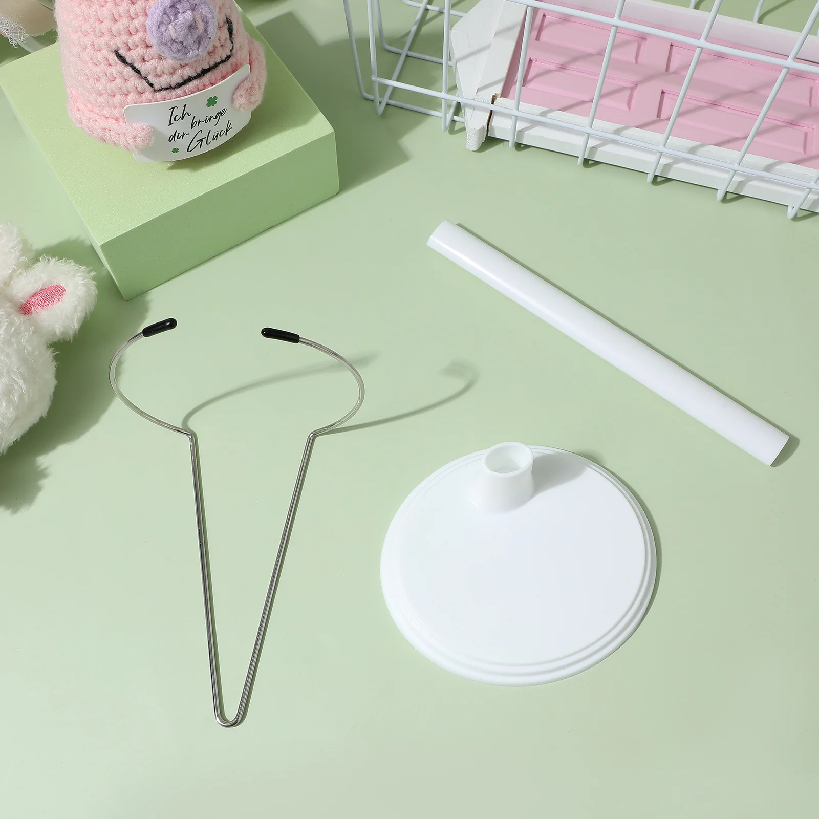 

4Pcs Creative Support Bracket Portable Bear Holder Home Storage Rack White for Stuffed Animal Display Organizer