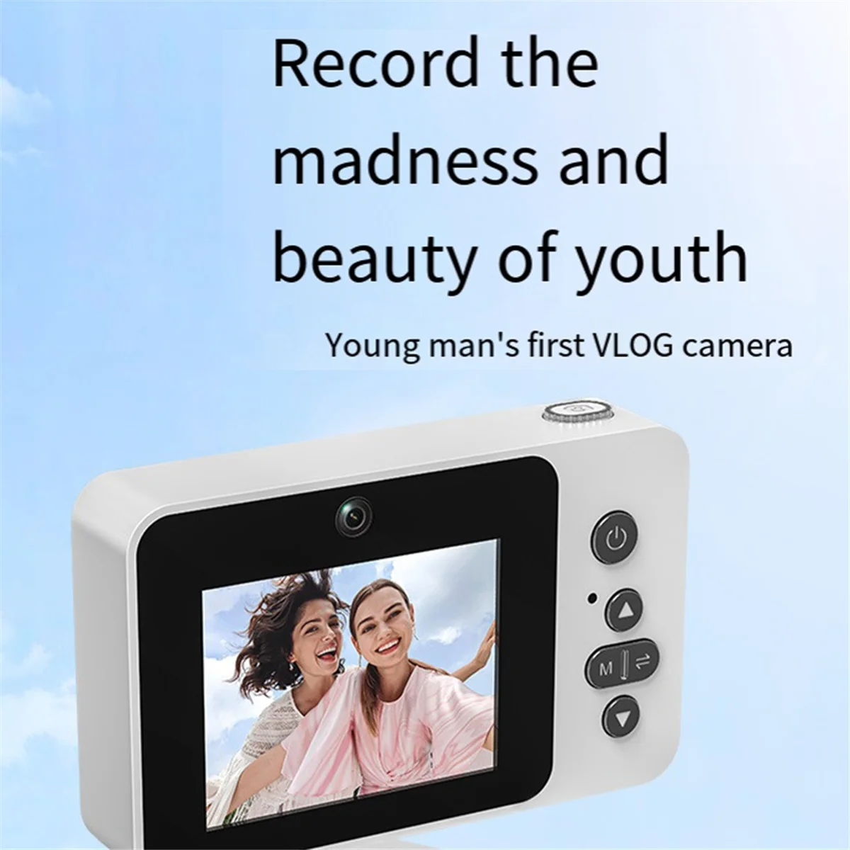 كاميرا ABJZ 2.4IN Retro CCD الرقمية، تكبير 8X، كاميرا Vlog لتكبير الفيديو تدعم تشغيل الموسيقى MP3