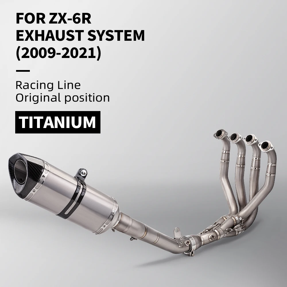 

For motorcycle ZX6R 636 NINJA ZX6R 2009-2019 All Titanium Alloy Alloy Full Exhaust System Set