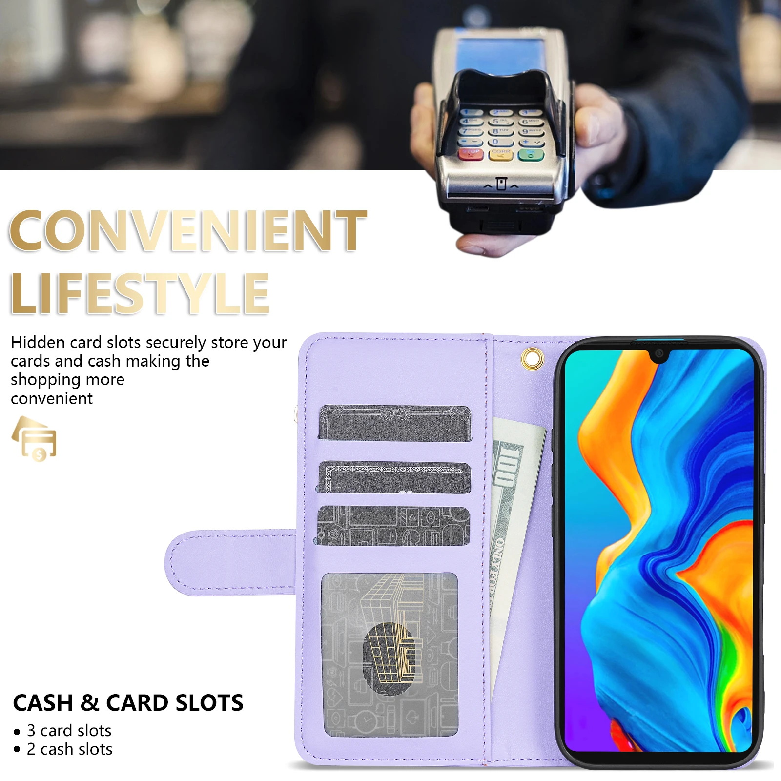 Wallet Small Fragrance Zipper Multi Card Slot Magnetic Flip Leather Case For Huawei P20 P30 Pro P40/Mate 20/Honor 10/20 Lite view 2
