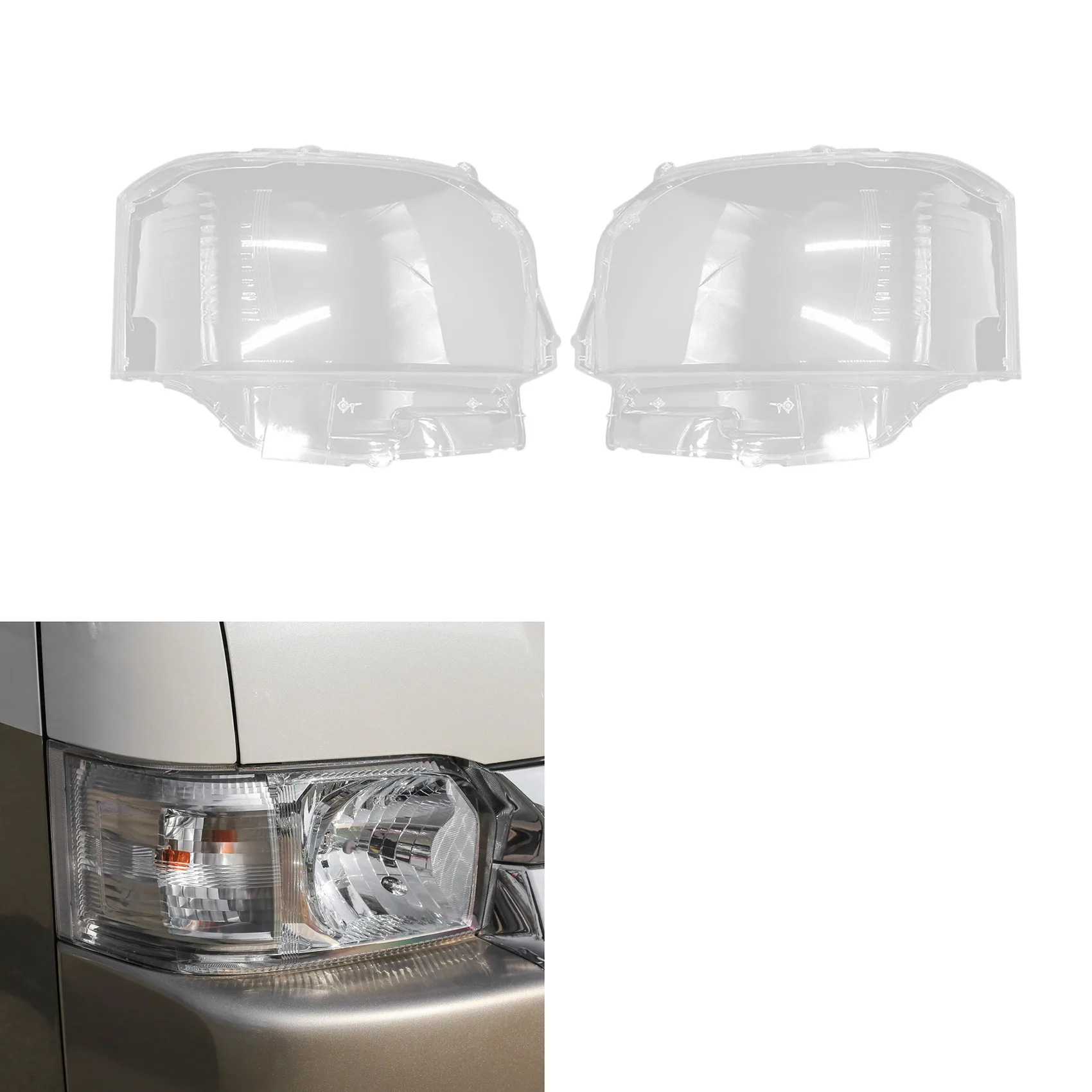 موثوقة-لتويوتا هايس 200 سلسلة 2010-2013 العلوي قذيفة غطاء مصباح غطاء للعدسات شفافة غطاء المصباح